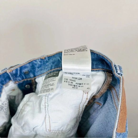 Levi's Womens Size 24x28 501 Skinny Jeans In Jive Tides Fay Hem - Picture 12 of 16